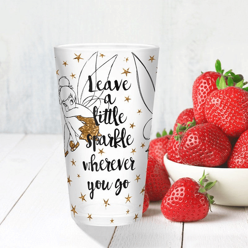 Tinkerbell drinkglas met gouden glitters - Fans Geek Storeproduct_type#Disney