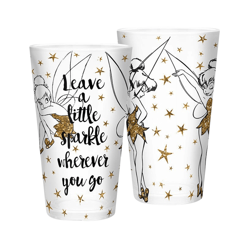 Tinkerbell drinkglas met gouden glitters - Fans Geek Storeproduct_type#Disney
