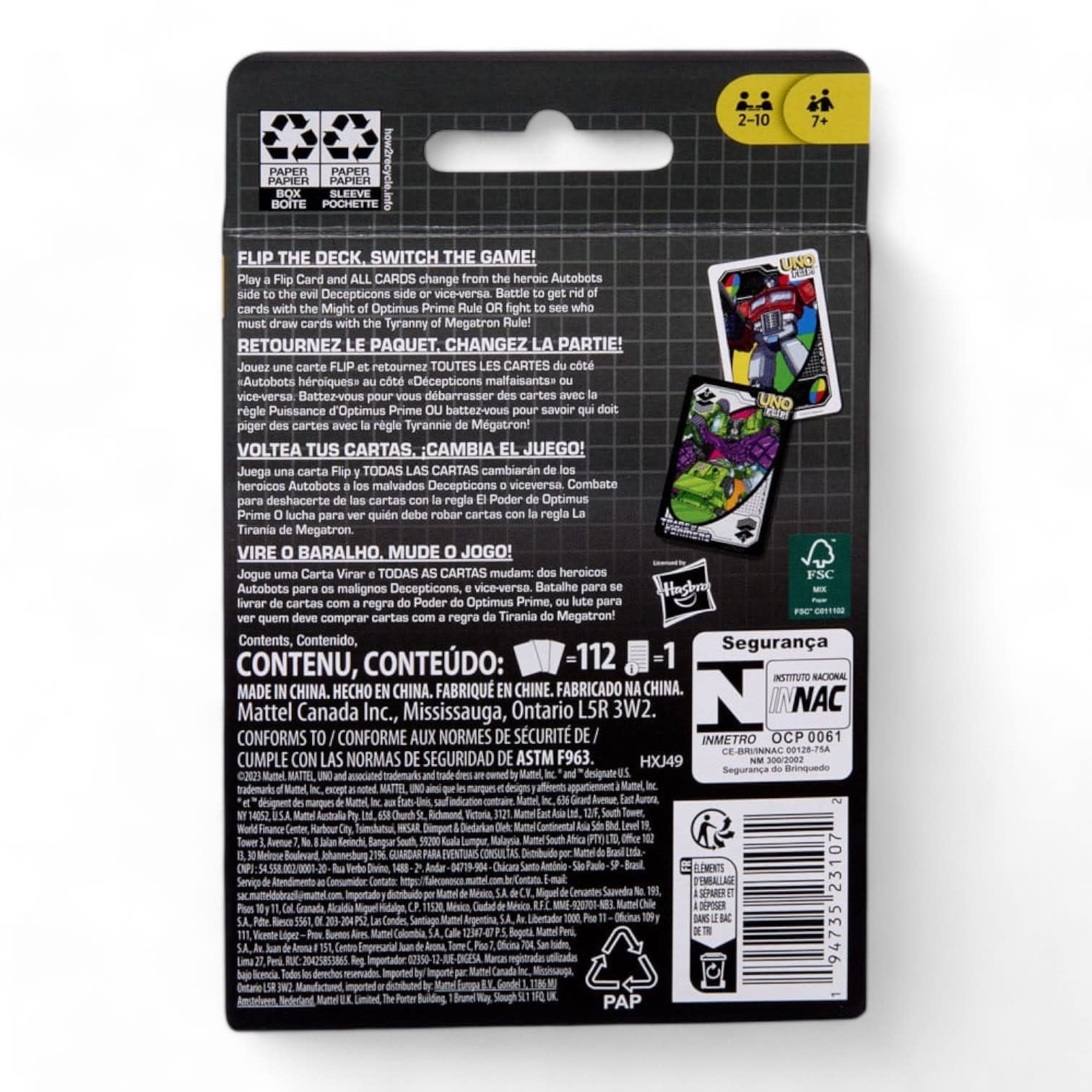 Transformers UNO Flip! Card Game - Fans Geek Store