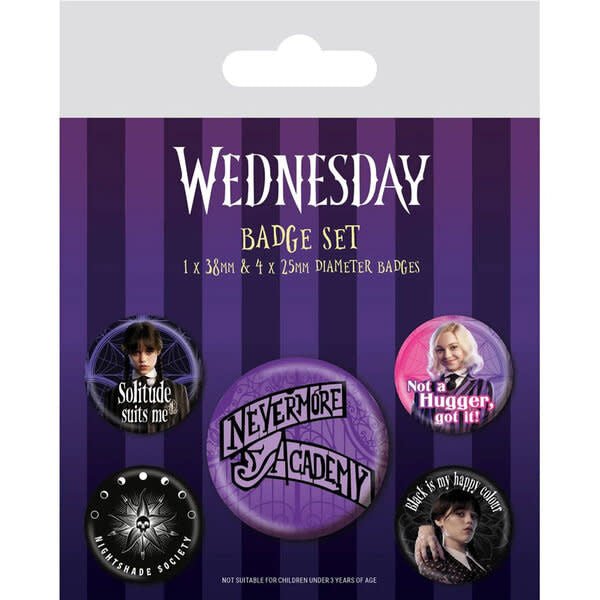 Wednesday: Nevermore - Badge Pack - Fans Geek Store