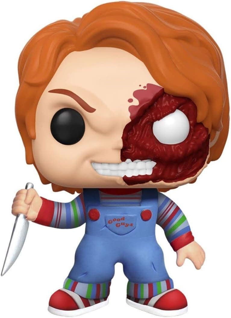 Child´s Play POP! Movies Vinyl (Exc) Figure Chucky Half (BD) 9 cm - Fans Geek Store