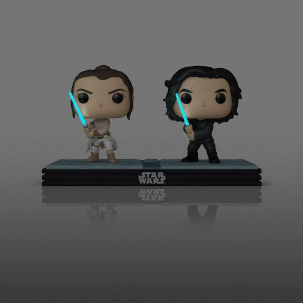 Star Wars POP! Movie Moments Vinyl Bobble - Head 2 - Pack Kylo & Rey 9 cm - Fans Geek Store
