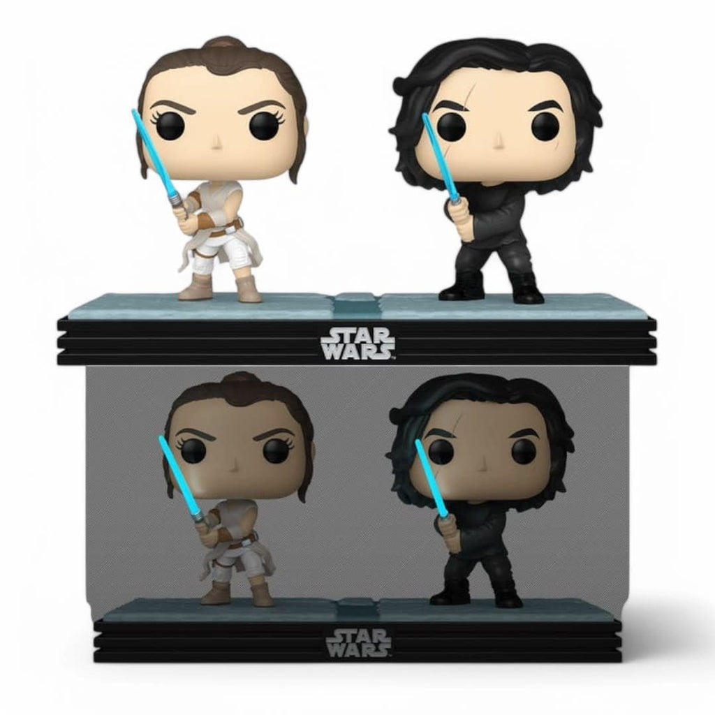 Star Wars POP! Movie Moments Vinyl Bobble - Head 2 - Pack Kylo & Rey 9 cm - Fans Geek Store