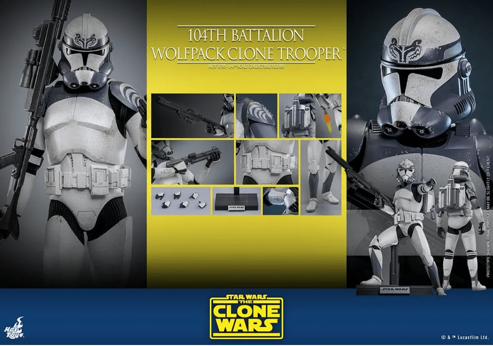 Star Wars The Clone Wars Action Figure 1/6 104th Battalion Wolfpack Clone Trooper 30 cm - Fans Geek Store