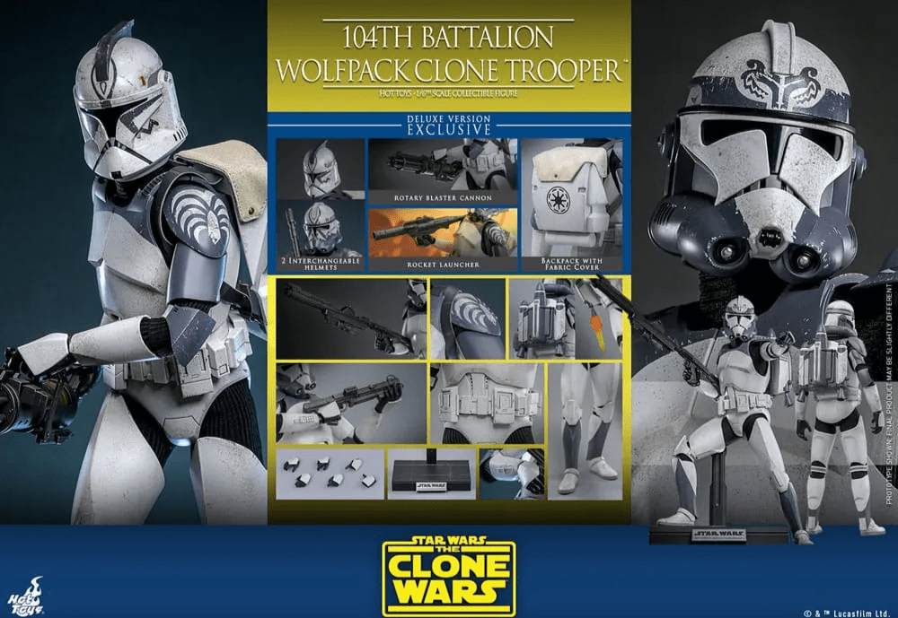 Star Wars The Clone Wars Action Figure 1/6 104th Battalion Wolfpack Clone Trooper Deluxe Version 30 cm - Fans Geek Store