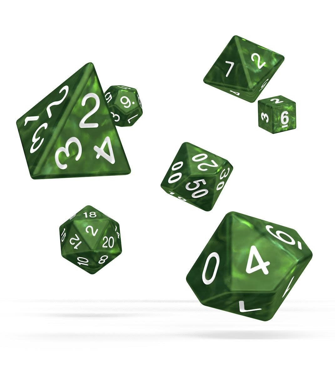Oakie Doakie Dice RPG Set Marble - Green (7) - Fans Geek Store