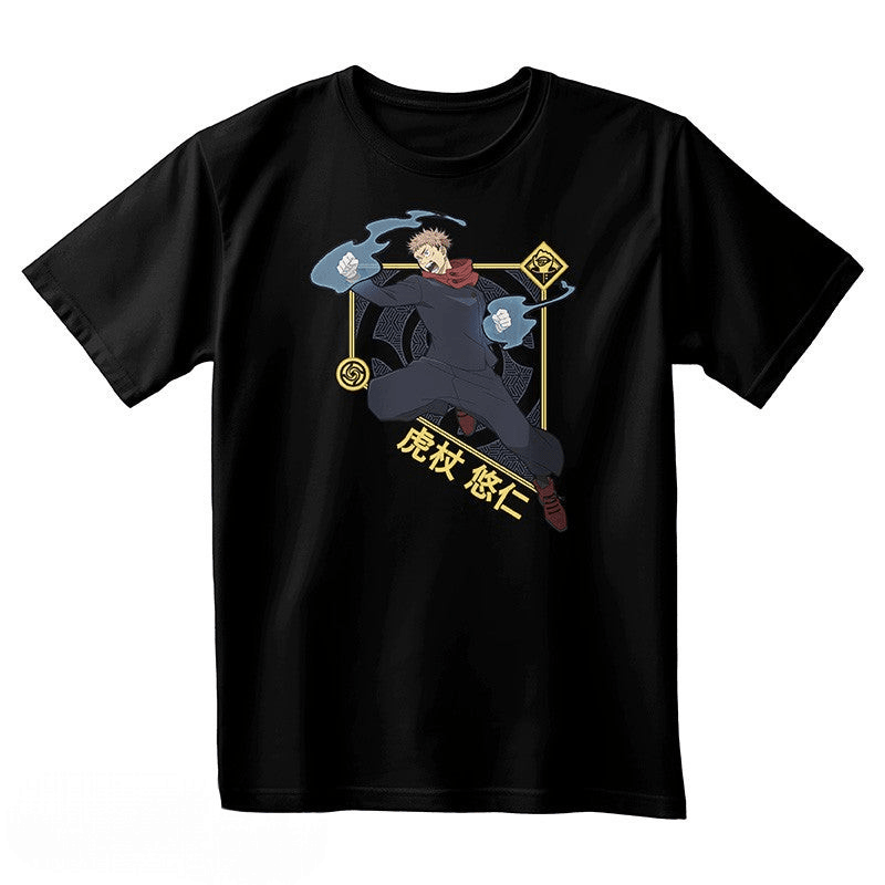 Yuji Itadori uniseks T-shirt – Jujutsu Kaisen zwart - Fans Geek Storeproduct_type#ABYstyle