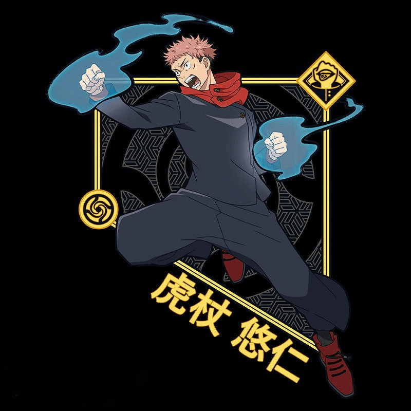 Yuji Itadori uniseks T-shirt – Jujutsu Kaisen zwart - Fans Geek Storeproduct_type#ABYstyle